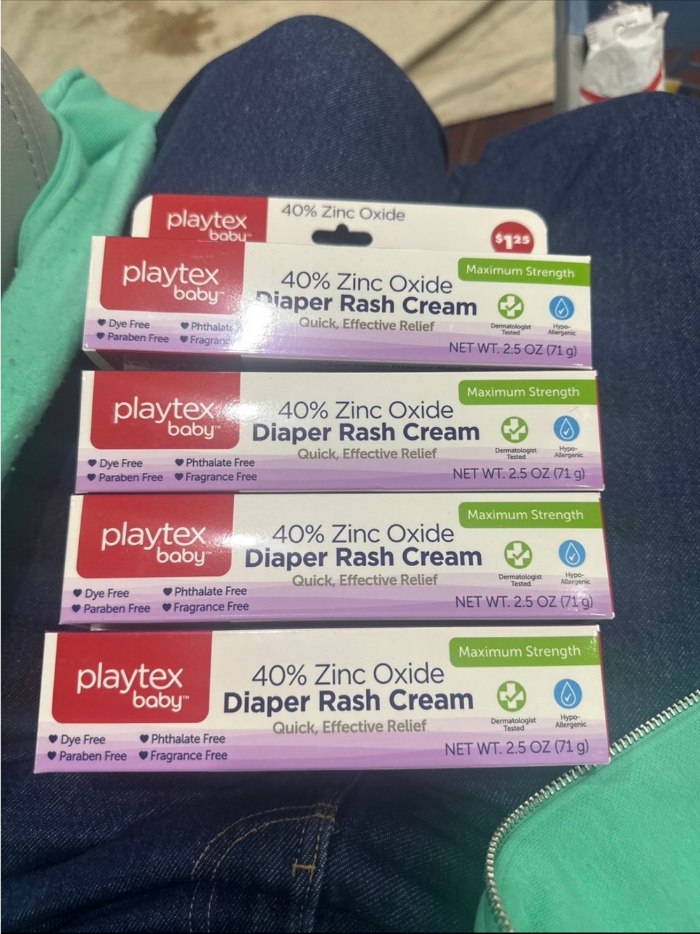 Playtex Baby Diaper Rash Cream Boxes - Purple & Red Accents